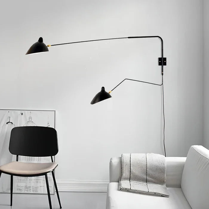 Versatile Wall Lamp with Adjustable Dual Arms for Perfect Lighting