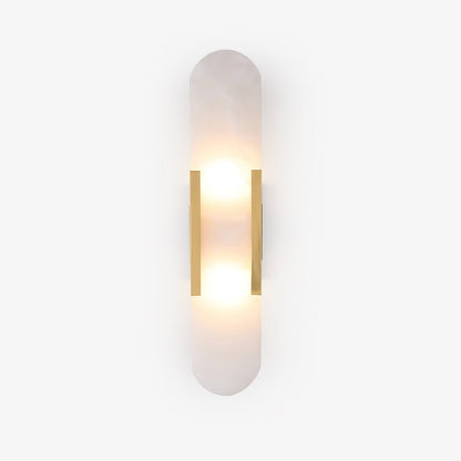 Artisan Alabaster Wall Light with Elegant Brass Accents