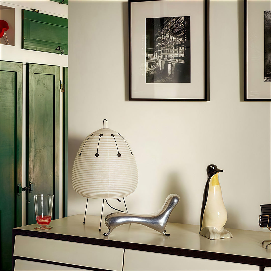 Tranquil Glow Rice Paper Lamp – Elegant Minimalist Design