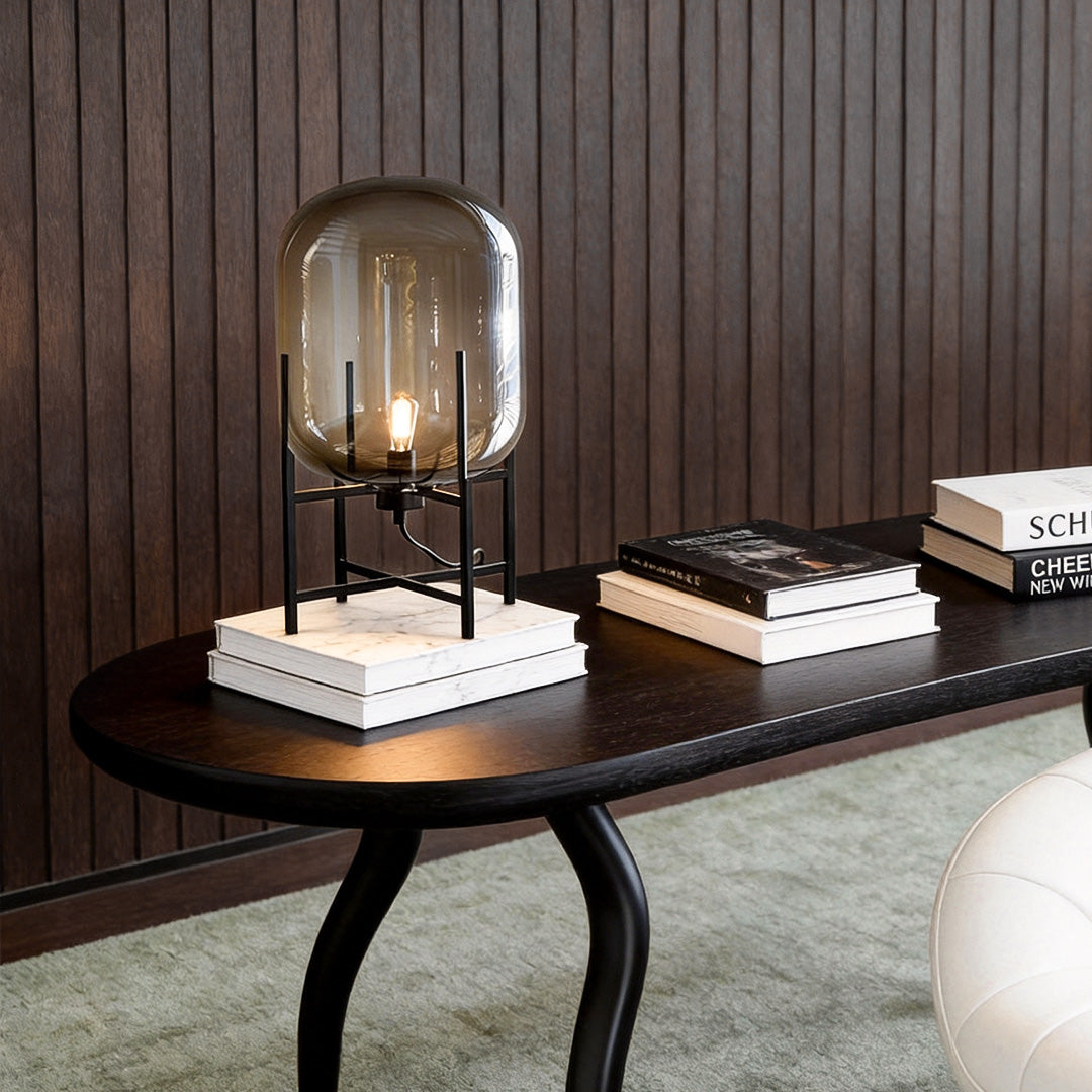 Elegant Industrial Floor Lamp with Artisan Glass Shade