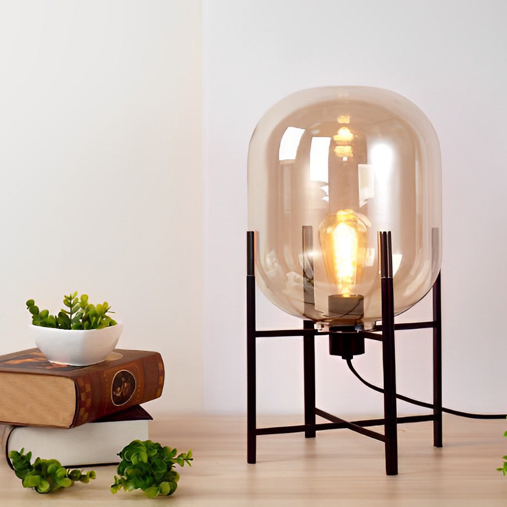 Elegant Industrial Floor Lamp with Artisan Glass Shade