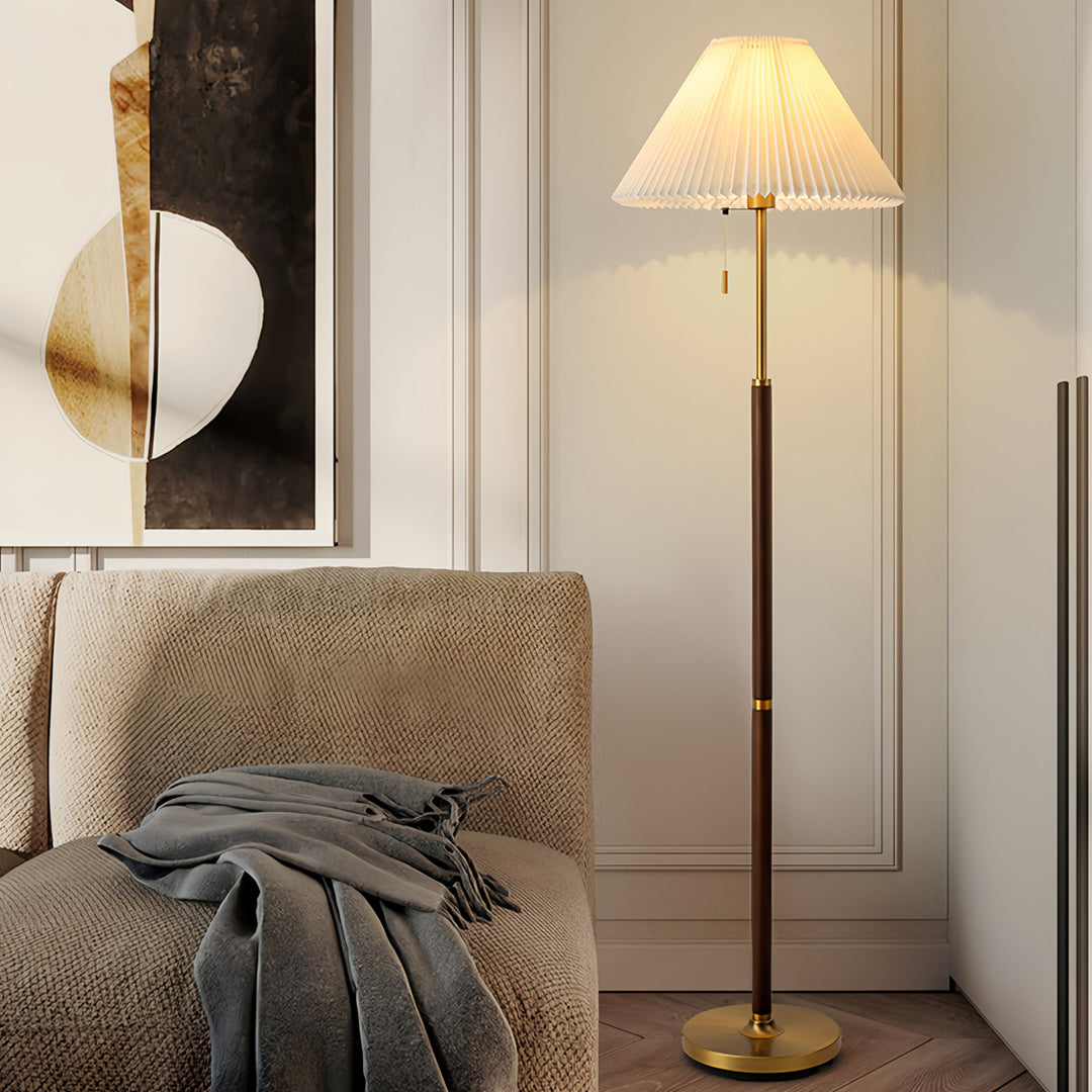Stylish Dimmable LED Floor Lamp with Fabric Shade for Home