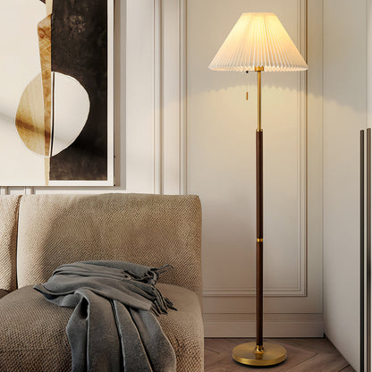Stylish Dimmable LED Floor Lamp with Fabric Shade for Home