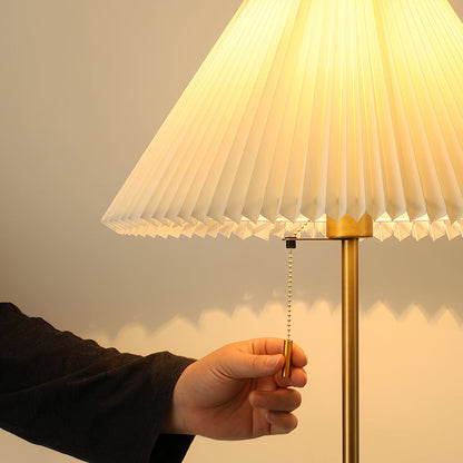 Stylish Dimmable LED Floor Lamp with Fabric Shade for Home