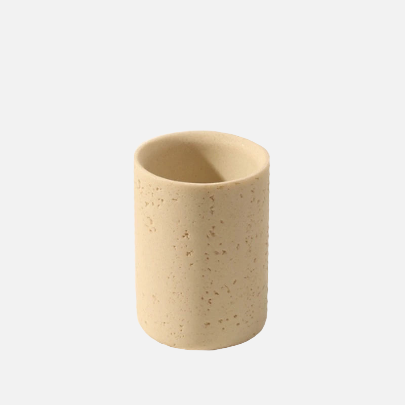 Elegant Beige Natural Stone Bathroom Accessory Set