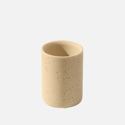 Elegant Beige Natural Stone Bathroom Accessory Set