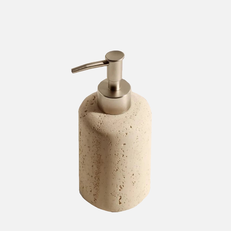 Elegant Beige Natural Stone Bathroom Accessory Set