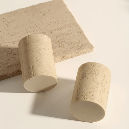Elegant Beige Natural Stone Bathroom Accessory Set