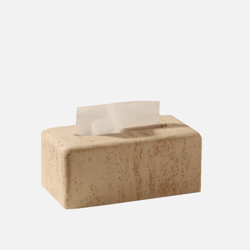 Elegant Beige Natural Stone Bathroom Accessory Set