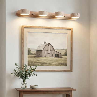 Elegant Adjustable LED Wall Light with Natural Stone Shades