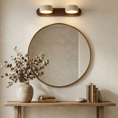 Elegant Adjustable LED Wall Light with Natural Stone Shades
