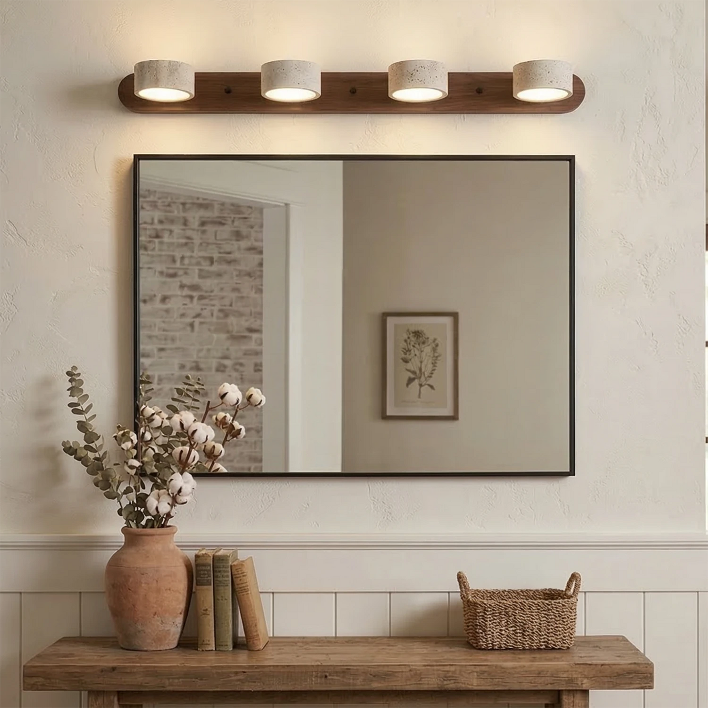 Elegant Adjustable LED Wall Light with Natural Stone Shades