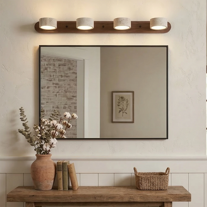 Elegant Adjustable LED Wall Light with Natural Stone Shades