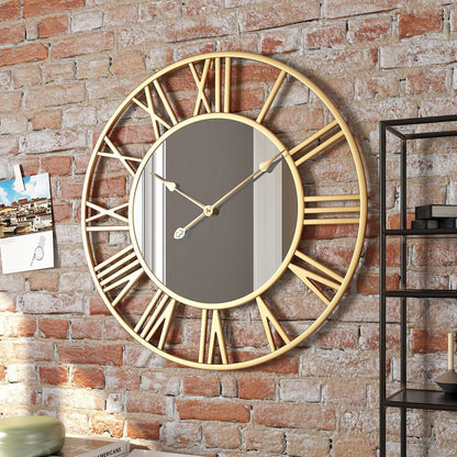 Elegant Round Wall Timepiece with Reflective Finish