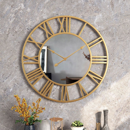 Elegant Round Wall Timepiece with Reflective Finish