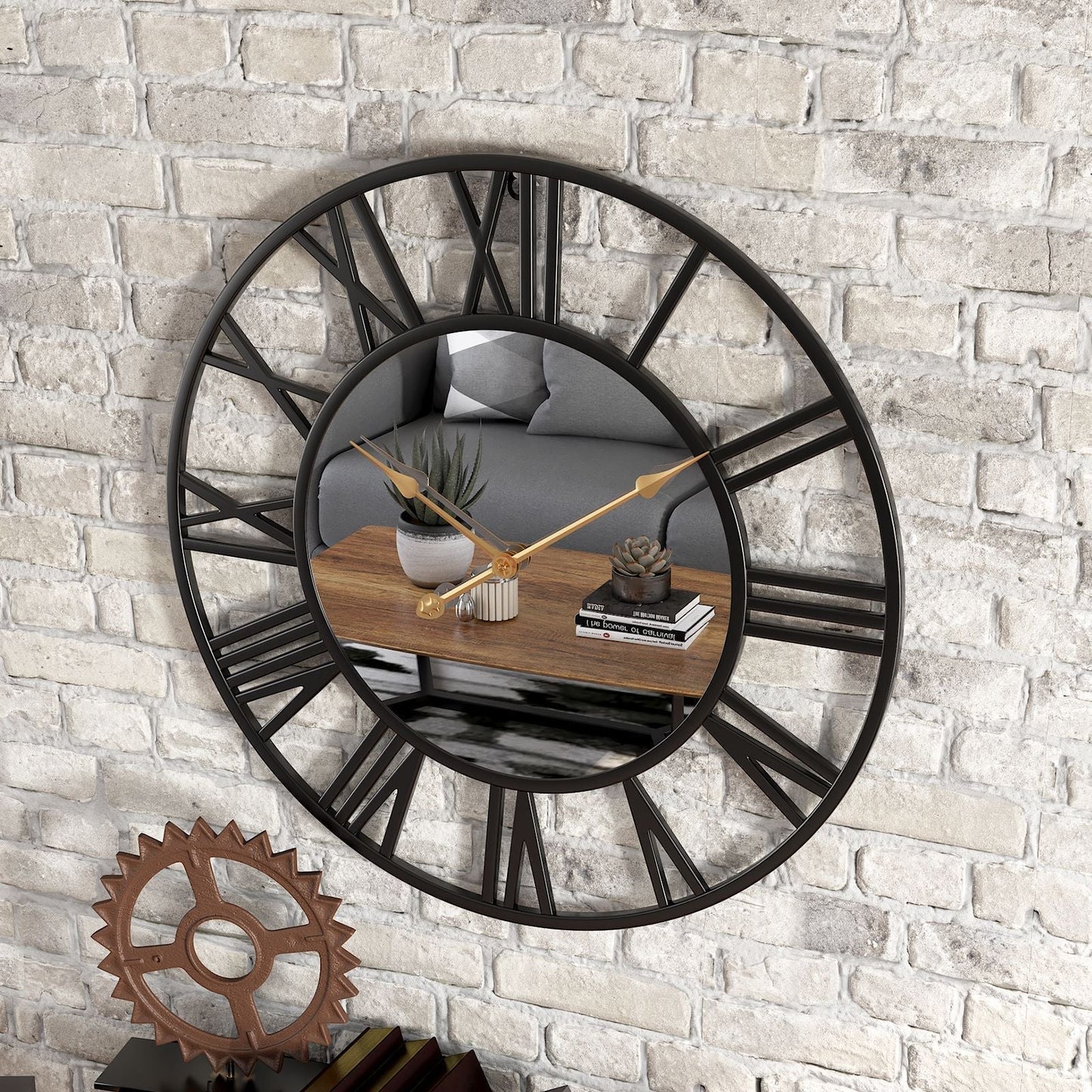 Elegant Round Wall Timepiece with Reflective Finish