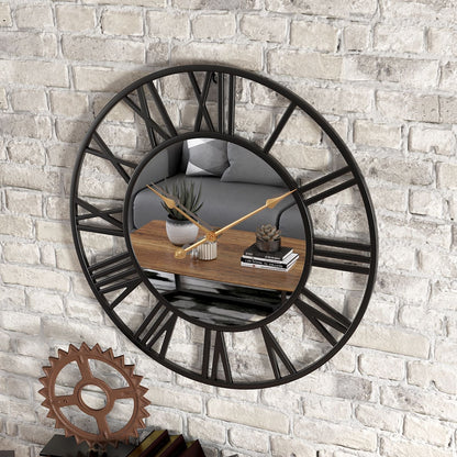 Elegant Round Wall Timepiece with Reflective Finish