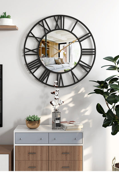 Elegant Round Wall Timepiece with Reflective Finish