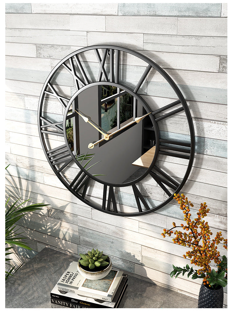 Elegant Round Wall Timepiece with Reflective Finish