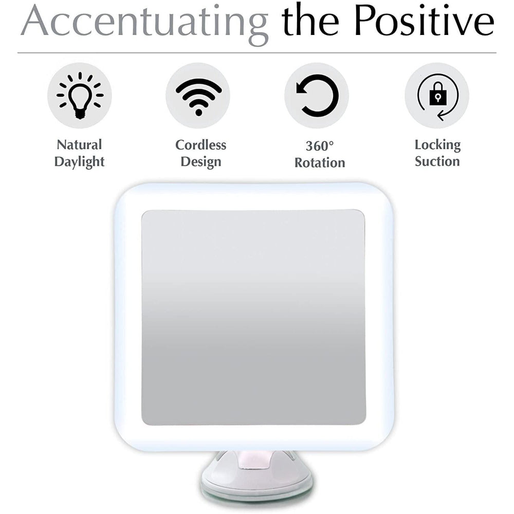 Illuminated Vanity Mirror with 10X Zoom and Daylight LEDs