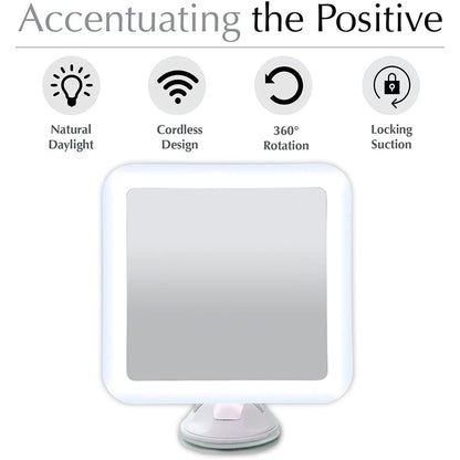 Illuminated Vanity Mirror with 10X Zoom and Daylight LEDs