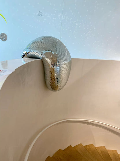 Vintage-Inspired Flowing Glass Sculpture for Home Accents