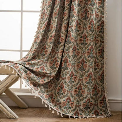 Charming Floral Tassel Curtain for Cozy Interiors