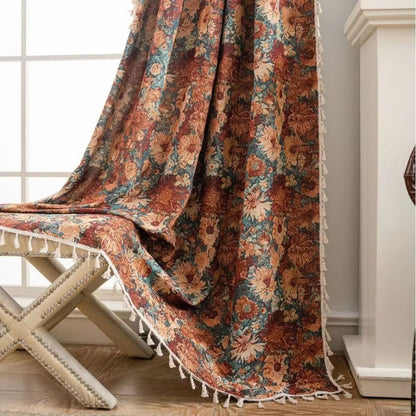 Charming Floral Tassel Curtain for Cozy Interiors