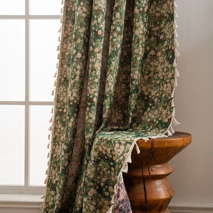 Charming Floral Tassel Curtain for Cozy Interiors