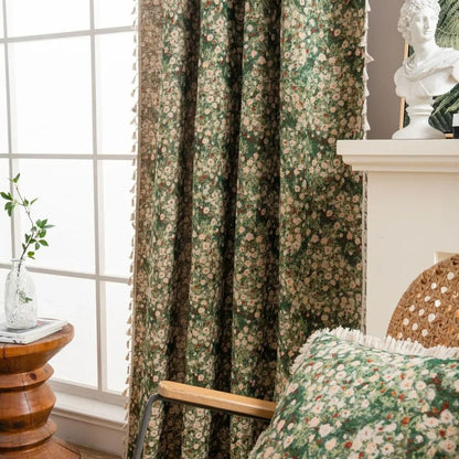 Charming Floral Tassel Curtain for Cozy Interiors
