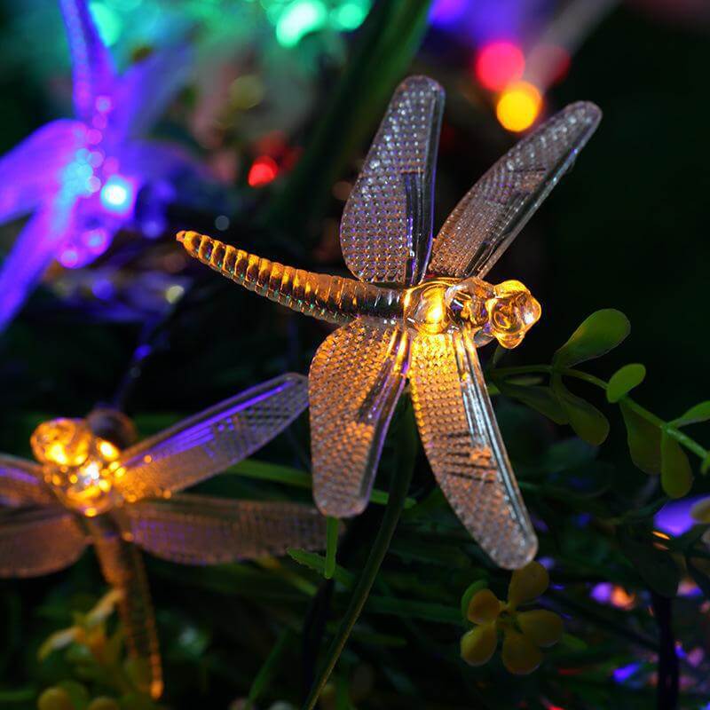 Colorful Solar-Powered String Lights with Butterfly Theme