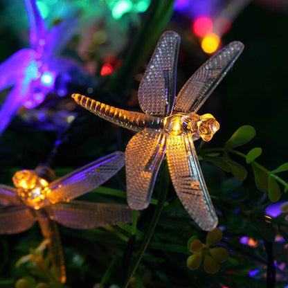 Colorful Solar-Powered String Lights with Butterfly Theme