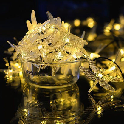 Colorful Solar-Powered String Lights with Butterfly Theme