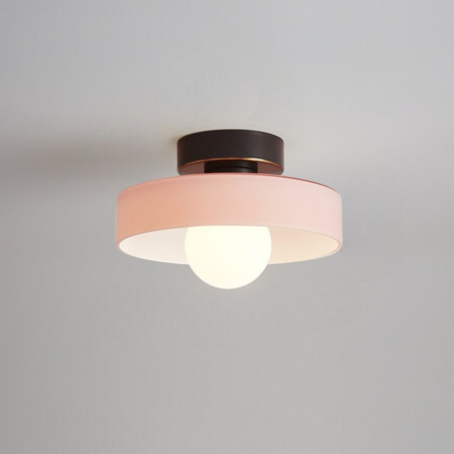 Sleek Round Glass Ceiling Light with Adjustable LED