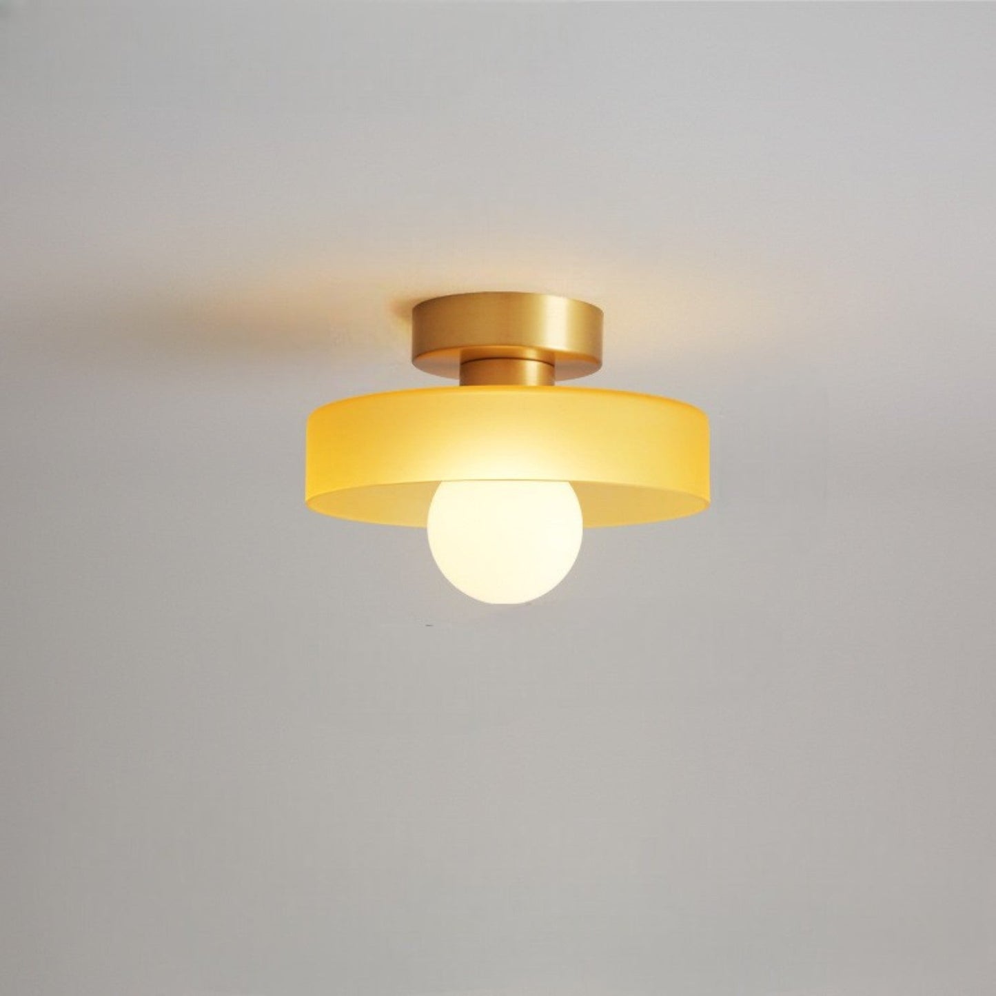 Sleek Round Glass Ceiling Light with Adjustable LED