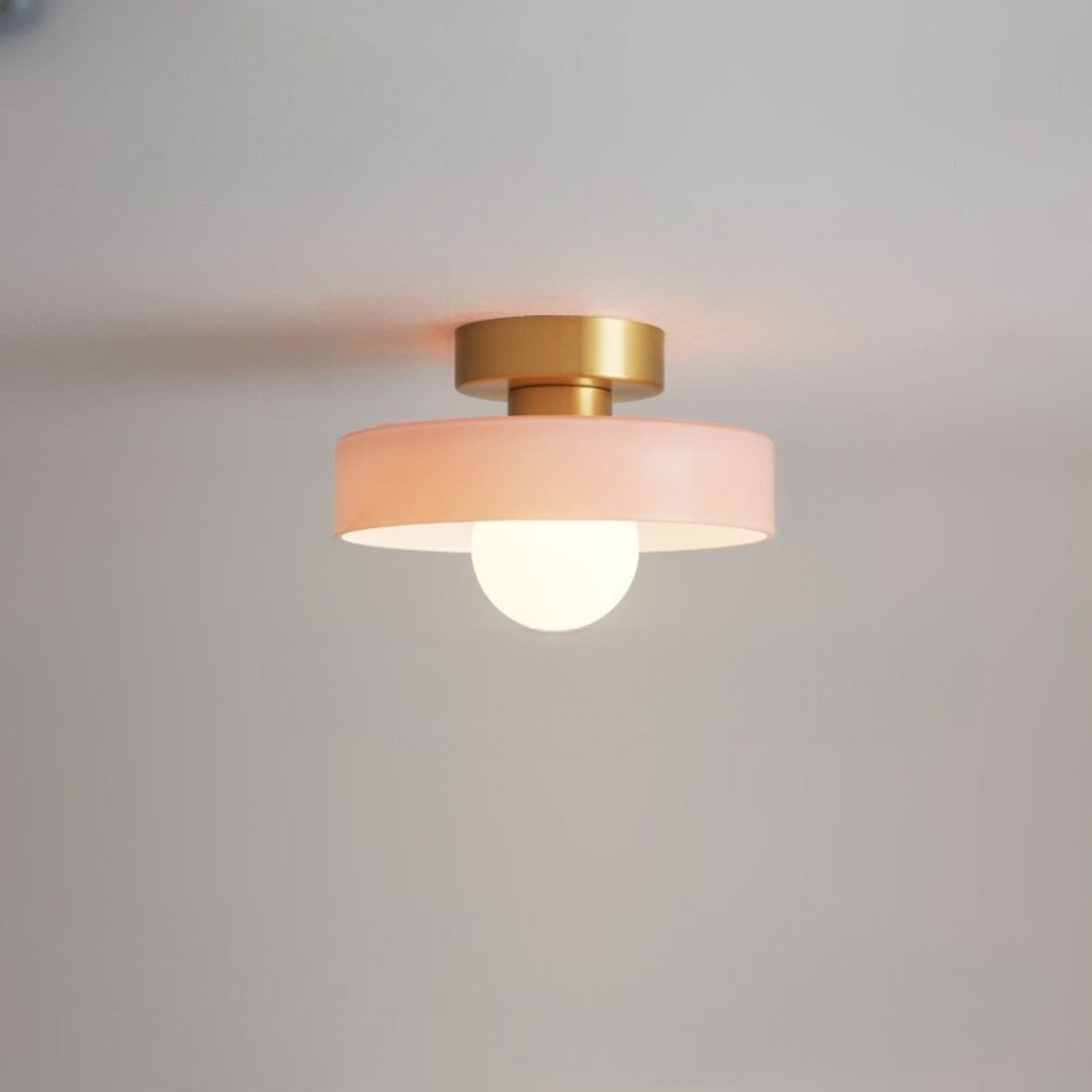 Sleek Round Glass Ceiling Light with Adjustable LED