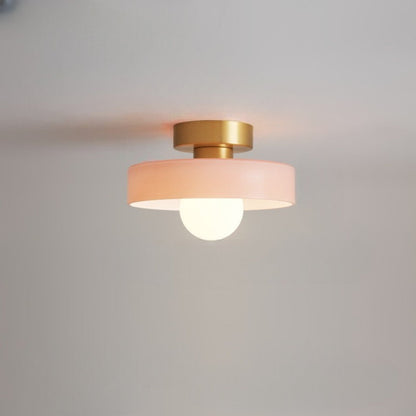 Sleek Round Glass Ceiling Light with Adjustable LED