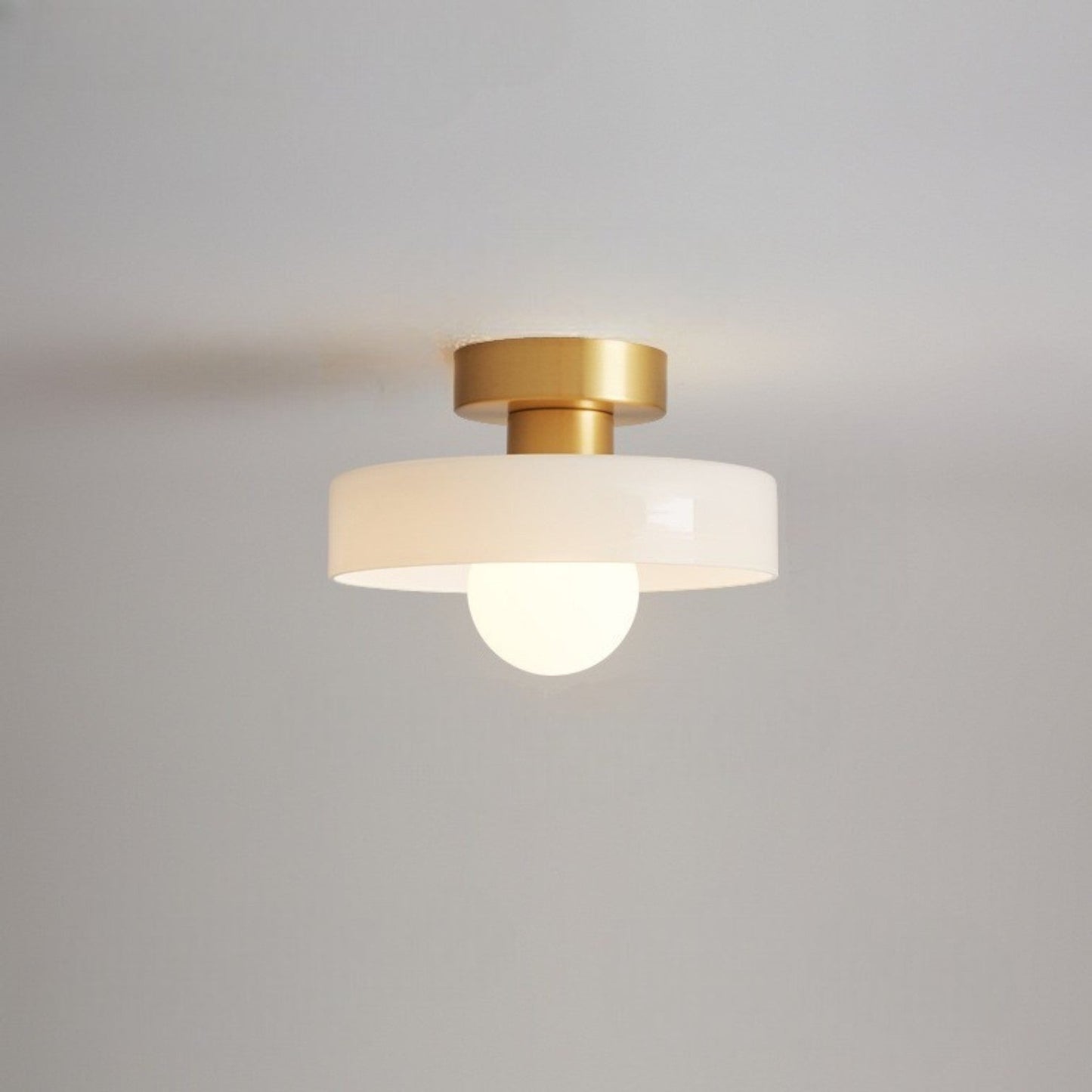 Sleek Round Glass Ceiling Light with Adjustable LED