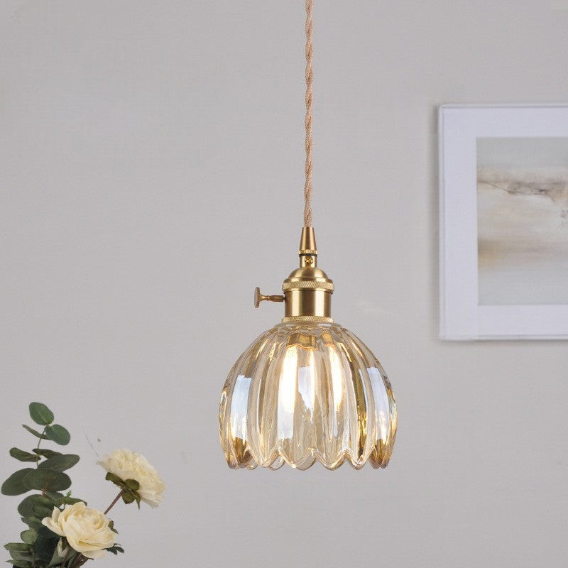 Elegant Textured Glass Pendant Light with Adjustable Height