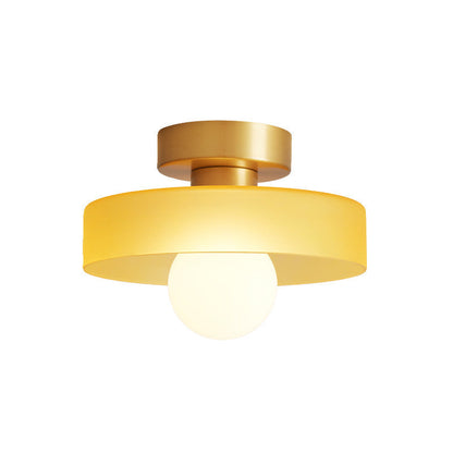 Sleek Round Glass Ceiling Light with Adjustable LED