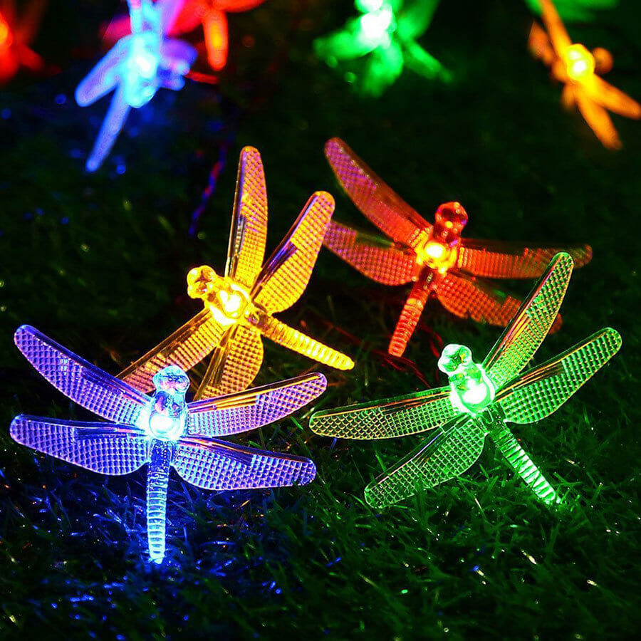 Colorful Solar-Powered String Lights with Butterfly Theme