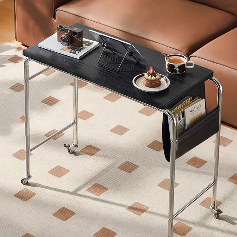 Portable Home Office Workstation with Leatherette Finish and Steel Frame