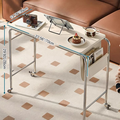 Portable Home Office Workstation with Leatherette Finish and Steel Frame