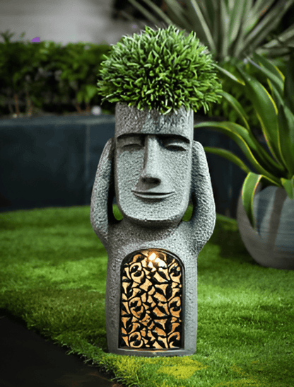 Trio of Solar-Powered Garden Statues for Outdoor Charm