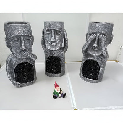 Trio of Solar-Powered Garden Statues for Outdoor Charm