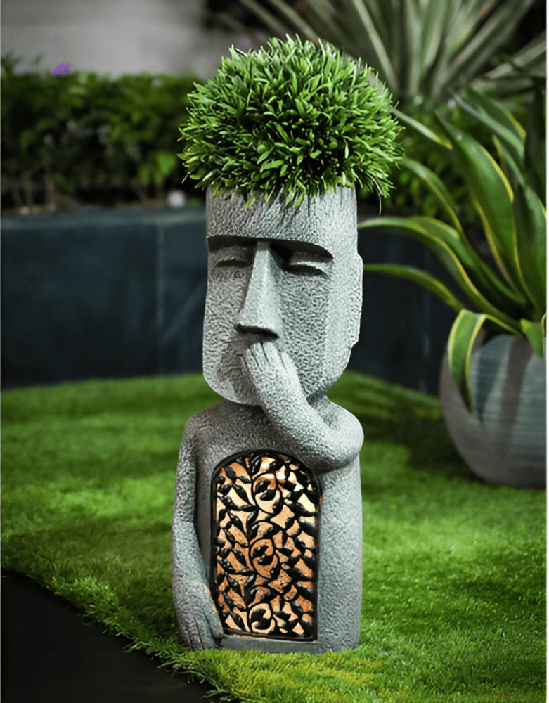 Trio of Solar-Powered Garden Statues for Outdoor Charm