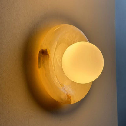 Chic LED Wall Sconce with Marble Accent - Stylish Lighting
