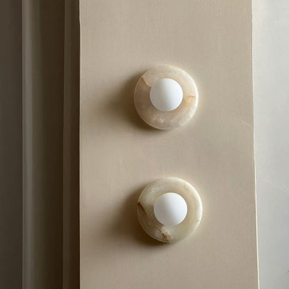 Chic LED Wall Sconce with Marble Accent - Stylish Lighting