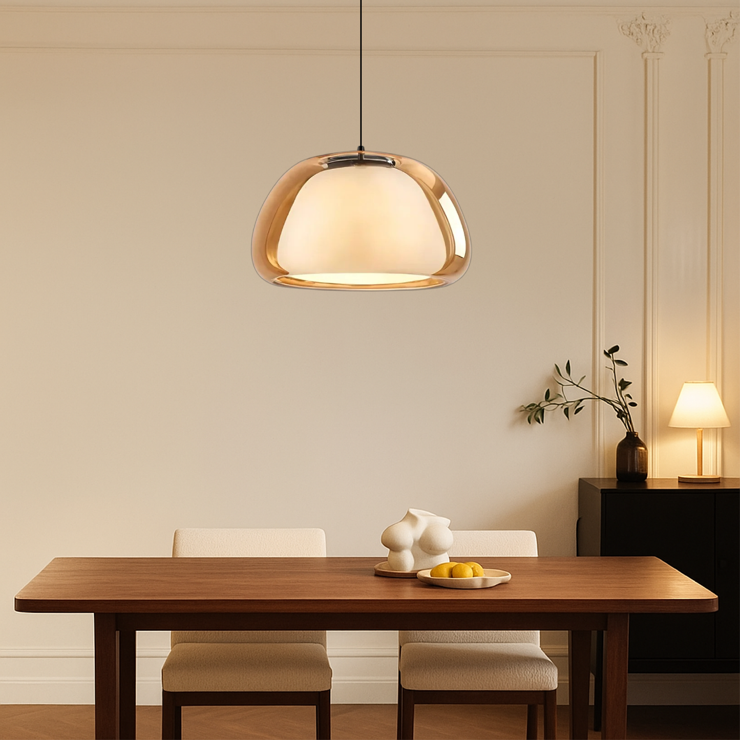 Elegant Woven Bamboo Pendant Light with Adjustable Height