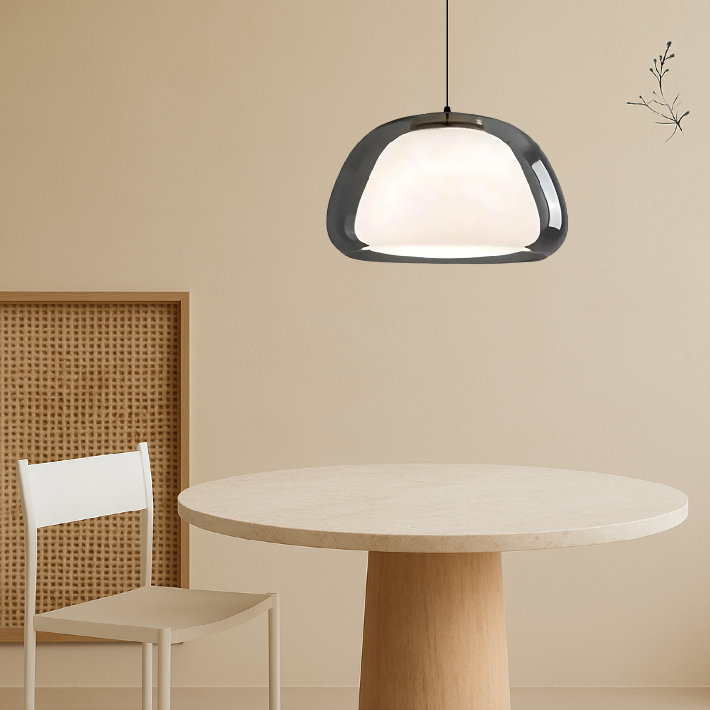 Elegant Woven Bamboo Pendant Light with Adjustable Height